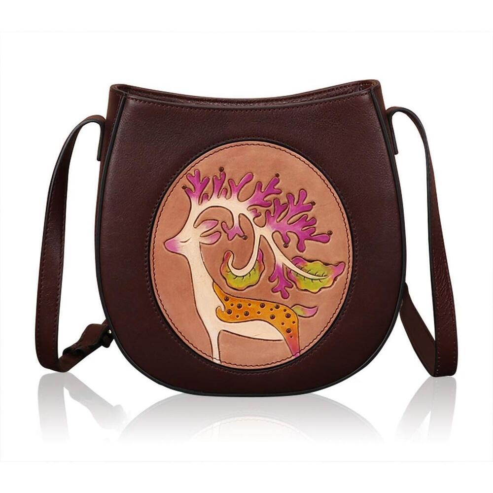 1955 Crossbody Bags Handmade Shoulder Bag Leather Purse Vintage Satchels